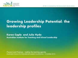 ACEL Conference 2014 Growing Leadership Potential the