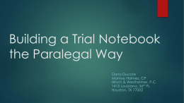 Building a Trial Notebook the Paralegal Way