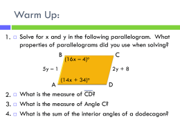 Conditions of Parallelograms (6.3) and Special Parallelograms (6.4)