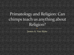 Primatology and Religion: Can chimps teach us anything about