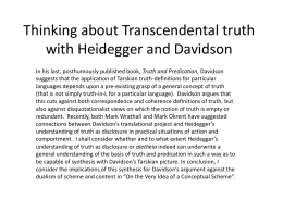 Thinking about Transcendental truth with Heidegger and Davidson