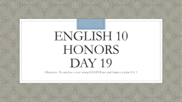 English 10 Honors day 19