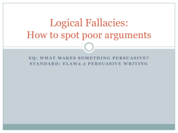 Logical Fallacies: How to spot poor arguments