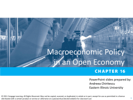 Chapter 16 Macroeconomic Policy in an open economy