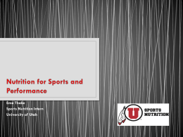 Introduction to Sports Nutrition