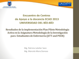 Plan Piloto Metodología Activa (JiTT and PEER) - Adpt