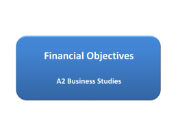 External Influences on Financial Objectives
