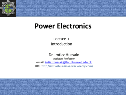 Lecture-1: Introduction - Dr. Imtiaz Hussain