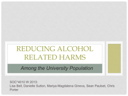 Reducing alcohol related harms among the university population