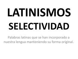 latinismos selectividad