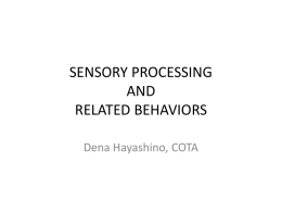 SENSORY PROCESSING AND RELATED BEHAVIORS
