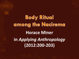 Body Ritualamong The Nacirema