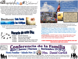 November 9 2014 Bulletin - Iglesia Bautista Puerta La Hermosa