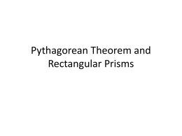 Pythagorean Theorem and Rectangular Prisms