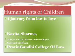 Presentation on Human Rights of Children A Journey from Law to