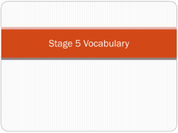 Stage 5 Vocabulary