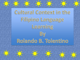 Cultural Context in the Filipino Language Learning