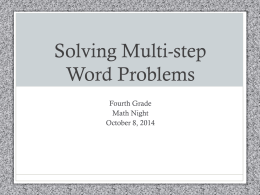 Solving Multistep Word Problems Powerpoint