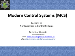 Lecture-10: Analysis And Design of Nonlinear