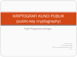 KRIPTOGRAFI KUNCI PUBLIK (public