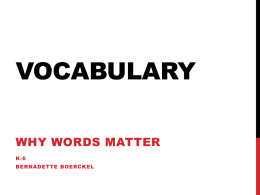 Vocabulary K-6 - CurriculumWR