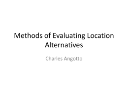 Methods of Evaluating Location Alternatives