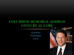 Columbine Memorial Address