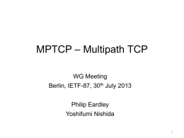MPTCP Update