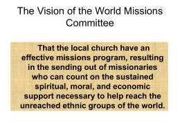 The Missions Committee in the Local Church 2014