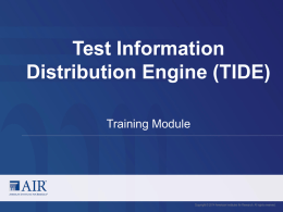 Test Information Distribution Engine (TIDE) Module