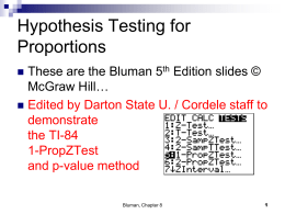 8.4 Hypothesis Testing proportion