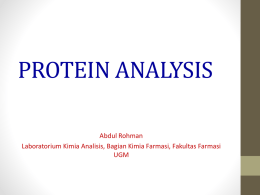 PROTEIN ANALYSIS - Farmasi Carbon 2012