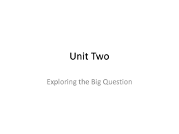 Treasures Unit Two Big Question