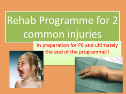 Rehab programme for 2 common injuries PPT