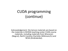 CUDA programming 2 - FSU Computer Science