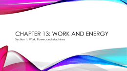 Chapter 13: Work and Energy
