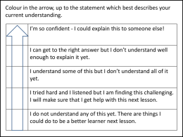 Self Assessment / Reflection tools for pupils