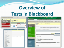 Tests in Blackboard