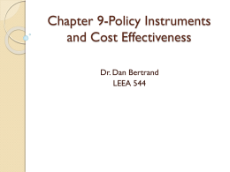 Chapter 9-Policy Instruments and Cost Effectiveness