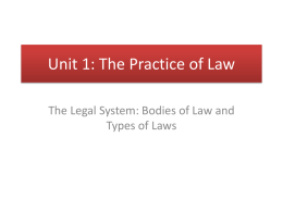 Unit 1: The Practice of Law