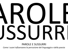 Tema - Il fonosimbolismo - Bozza