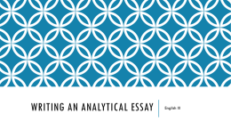 Writing an analytical essay