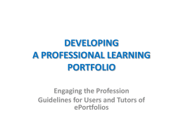 developing a professional learning portfolio