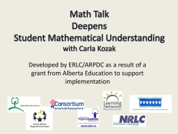 Math Talk webinar 2