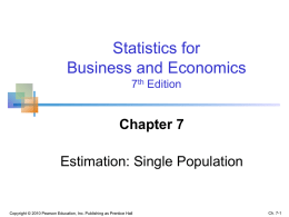 Estimation: Single Population