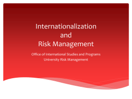Internationalization and Risk Management