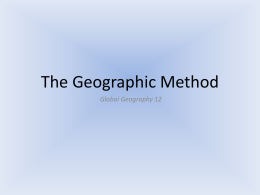 The Geographic Method