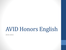 AVID Honors English