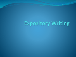 Expository Writing - Valley View High School
