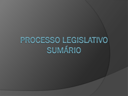 Processo Legislativo Sumário
